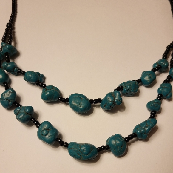 Vintage Chunky Turquoise Necklace 22" - Picture 5 of 5
